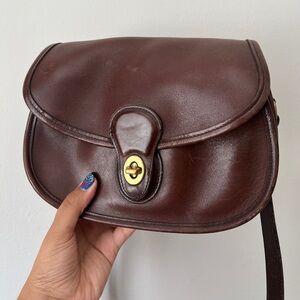 Vintage Coach Leather Prairie Bag - D9C 9954 - Brown Leather Shoulder Bag